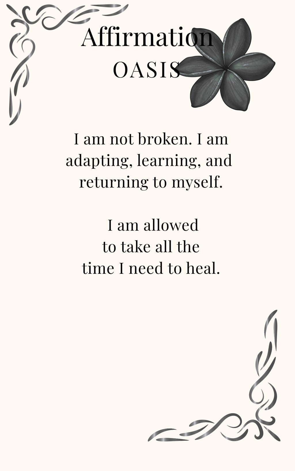 Heal in Pink (Printer Friendly Black and White Version)