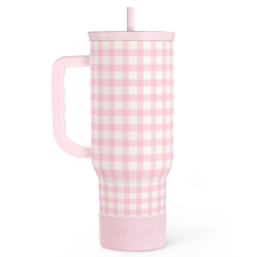 Pink Gingham Tumbler