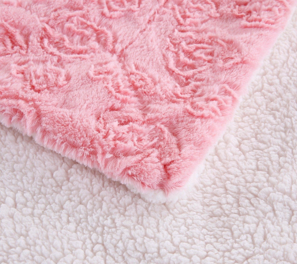 Blossom Rose Sherpa Throw